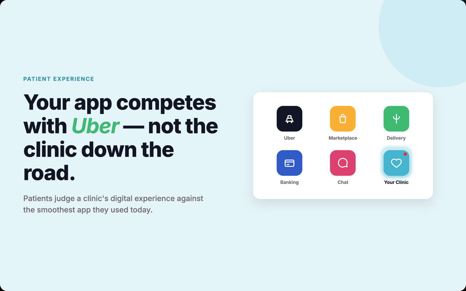 Patient Experience in Clinics: Why Your App Competes With Uber, Not the Clinic Down the Road